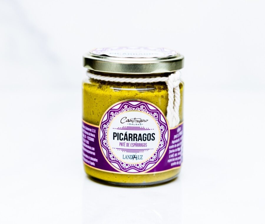 Picárrago es un Paté de espárragos con un toque picante que hace Conservas Cantizano con espárragos silvestres. Mercados de Cádiz te lo lleva a casa con su servicio a domicilio. Espárragos online