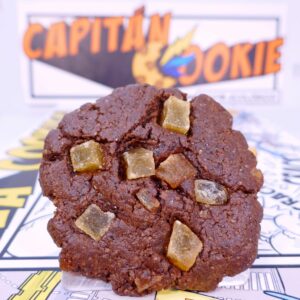 Galletas artesanales, cookie con cacao y jengibre. Elaboradas a mano 100% ecológicas y vegana. De Capitán Cookies Mercado Central de Abastos de Cádiz, puesto nº8. Galletas online con Mercados de Cádiz. Servicio a domicilio