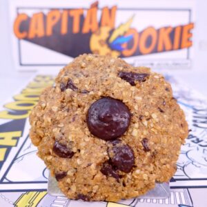 Galletas artesanales, cookie con avena y chocolate negro 60%. Elaboradas a mano 100% ecológicas y vegana. De Capitán Cookies Mercado Central de Abastos de Cádiz, puesto nº8. Galletas online con Mercados de Cádiz. Servicio a domicilio