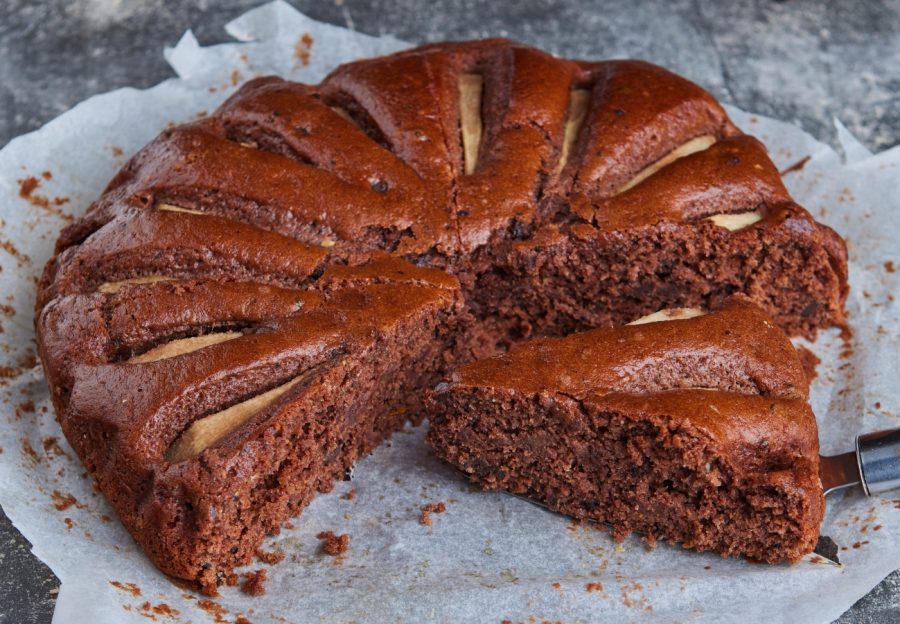 Torta de chocolate y pera vegana Torta de chocolate y pera 3900